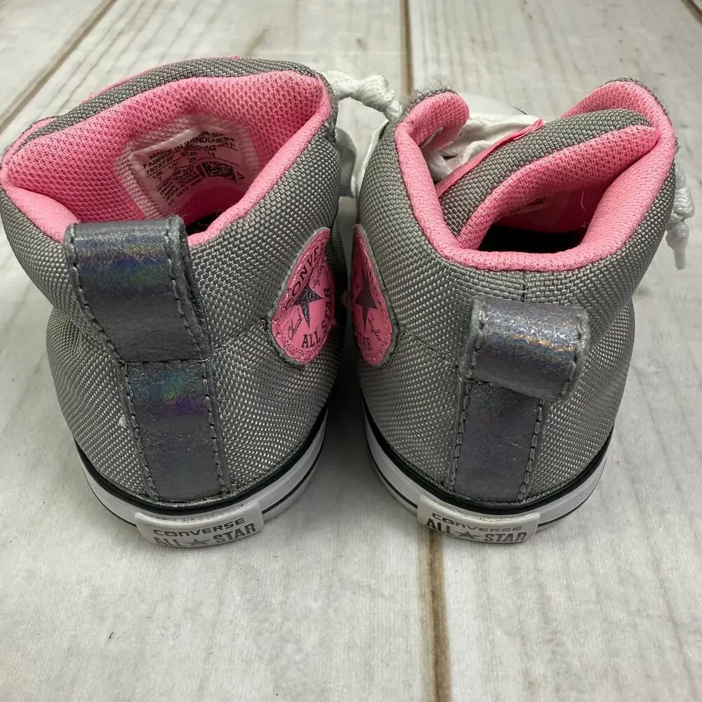 Kids Converse‎ All Star Chuck Taylor High Top Sneakers Gray Pink Toddler Size 7C
